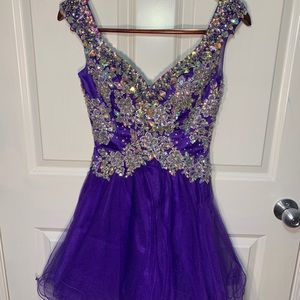 TonyBowls Purple Beaded Homecoming Dress